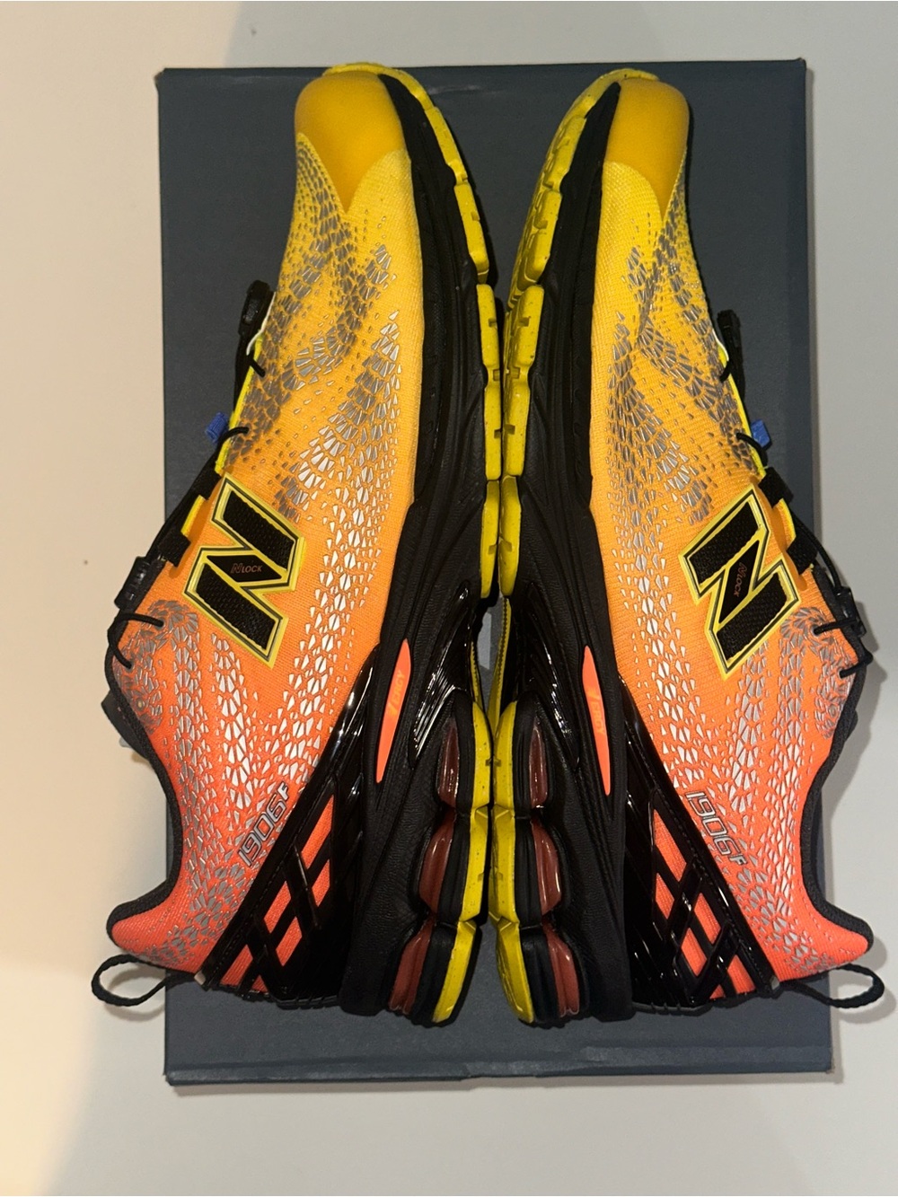 New Balance Yellow and Orange Gradient Running Shoes